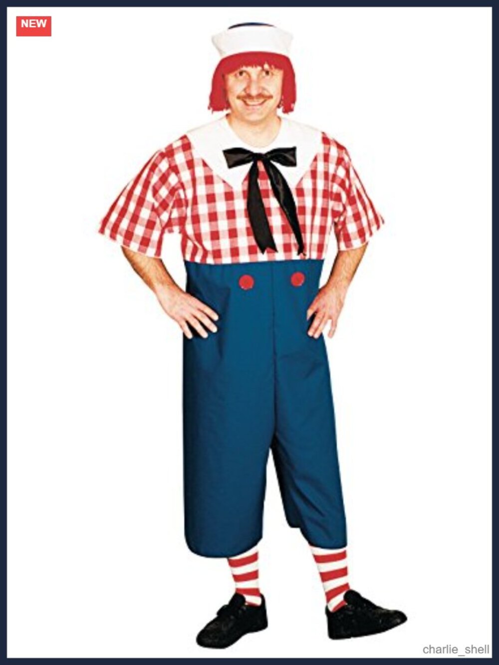 Raggedy Andy Costume Standard Size 38-42 Adult Halloween